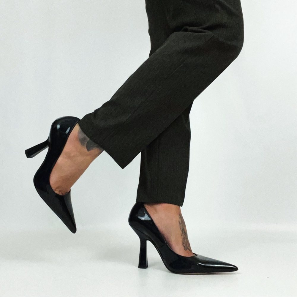Vintage Y2K High-Rise Pinstripe Trousers in Dark Grey | Size 28”